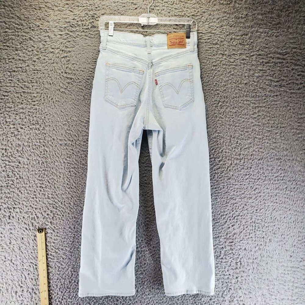 Levis Jeans Womens 28 Light Blue Ribcage Straight Ankle High-Waist Button Fly
